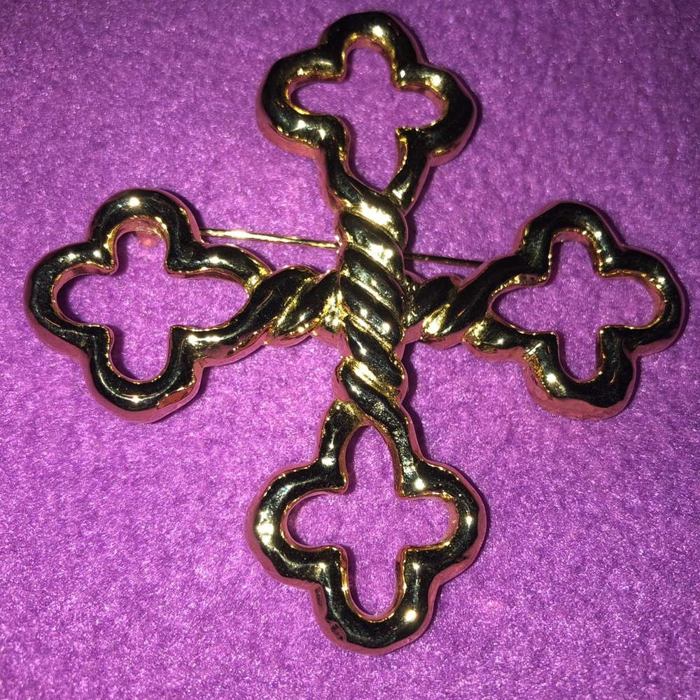 Gold cross Brooch